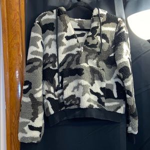 furry cropped hoodie